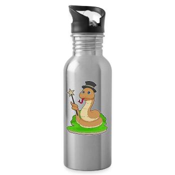 Snake Wizard Wand - Water bottle with straw - silver - Right