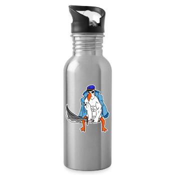 Muscles de la mouette - Gourde avec paille intégrée - argent clair - Droite