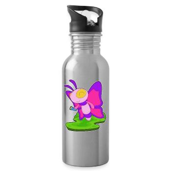 Schmetterling Taschenlampe - Trinkflasche mit integriertem Trinkhalm - Lightsilver - Rechts