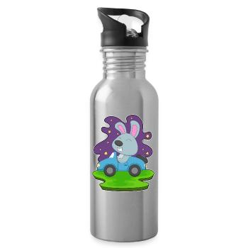 Rabbit Car - Water bottle with straw - silver - Right