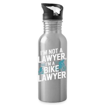 I’m a Bike Lawyer - Water bottle with straw - silver - Right