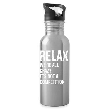relax we re all crazy funny - Gourde avec paille intégrée - argent clair - Droite