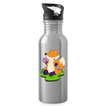 Peinture de Pâques de Fox - Gourde avec paille intégrée - argent clair - Droite