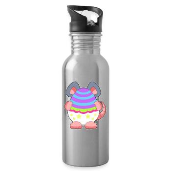 Mouse Easter Easter Egg - Water bottle with straw - silver - Right