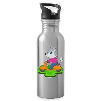 Wolf Motorroller - Trinkflasche mit integriertem Trinkhalm - Lightsilver - Rechts