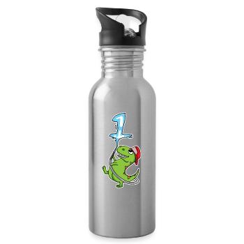 Number 1 - Water bottle with straw - silver - Right