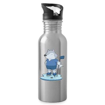 Bâtons de hockey sur glace Wolf - Gourde avec paille intégrée - argent clair - Droite
