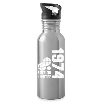 1974 Limitierte Auflage Pétanque 50-jähriges Jubiläum - Trinkflasche mit integriertem Trinkhalm - Lightsilver - Rechts