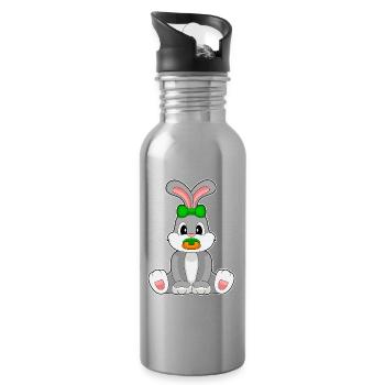 Sucette pour bébé lapin - Gourde avec paille intégrée - argent clair - Droite
