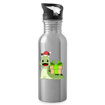 Paquet de Noël Escargot - Gourde avec paille intégrée - argent clair - Droite