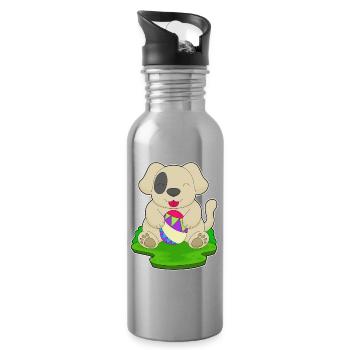 Dog Easter Easter Egg - Water bottle with straw - silver - Right