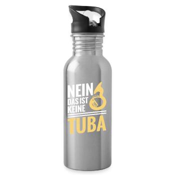Keine Tuba Sousaphon Orchester Musiker Blaskapelle - Trinkflasche mit integriertem Trinkhalm - Lightsilver - Rechts