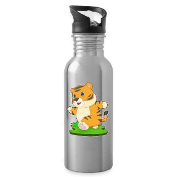 Tiger Jogger Joggen Sport - Trinkflasche mit integriertem Trinkhalm - Lightsilver - Rechts