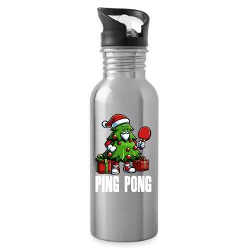 Table Tennis Christmas Tree Costume Christmas Tree - Water bottle with straw - silver - Right