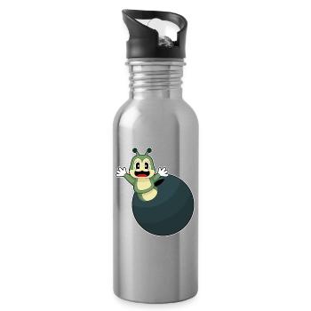 Caterpillar Bowling Bowling Ball - Water bottle with straw - silver - Right