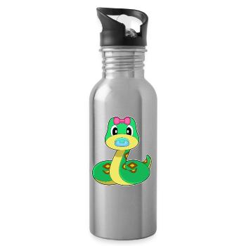 Schlange Baby Schnuller - Trinkflasche mit integriertem Trinkhalm - Lightsilver - Rechts