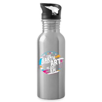 Earth Without Art Is Just Eh Kunst Kunstlehrer - Trinkflasche mit integriertem Trinkhalm - Lightsilver - Rechts