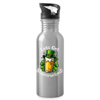 Let’s Get Shamrocked – Lustiges St. Patrick’s Day - Trinkflasche mit integriertem Trinkhalm - Lightsilver - Rechts