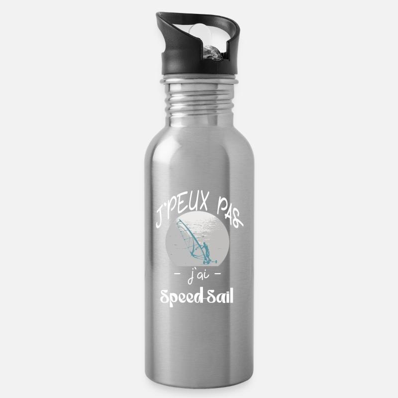 j'peux pas 'jai speed sail - Gourde avec paille intégrée - argent clair