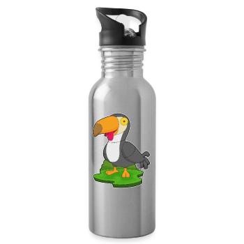Tukan Halloween Zombie - Trinkflasche mit integriertem Trinkhalm - Lightsilver - Rechts