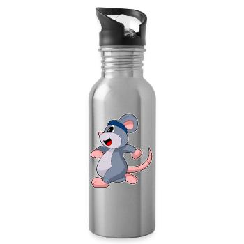 Souris Jogger Jogging Sport - Gourde avec paille intégrée - argent clair - Droite