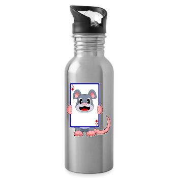 Mouse Poker Poker Cards - Water bottle with straw - silver - Right