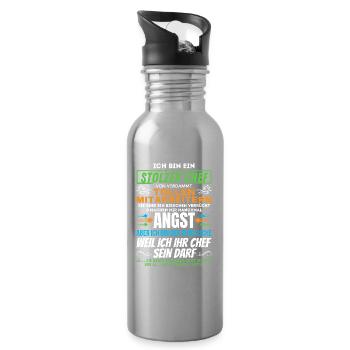 STOLZER CHEF VON VERDAMMT TOLLEN MITARBEITERN - Trinkflasche mit integriertem Trinkhalm - Lightsilver - Rechts
