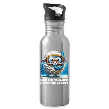Lustiges Schaf mit Taucherbrille und Schnorchel - Trinkflasche mit integriertem Trinkhalm - Lightsilver - Rechts
