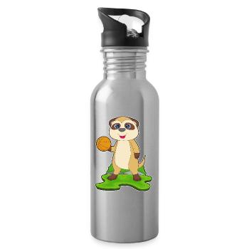 Meerkat Basketteur Basketteur - Gourde avec paille intégrée - argent clair - Droite