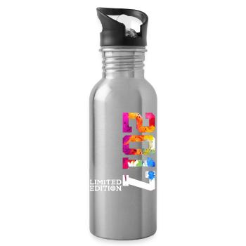 9. GEBURTSTAG LIMITED EDITION 2017 - Trinkflasche mit integriertem Trinkhalm - Lightsilver - Rechts