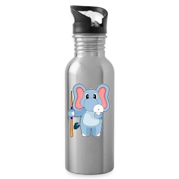 Elefant Billiard Queue - Trinkflasche mit integriertem Trinkhalm - Lightsilver - Rechts