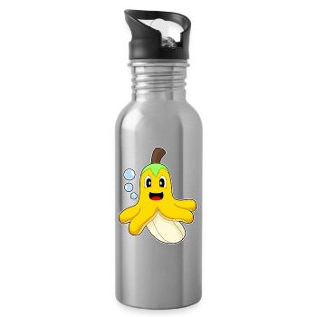 Krake Banane - Trinkflasche mit integriertem Trinkhalm - Lightsilver - Rechts