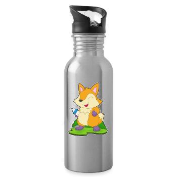 Fuchs Babyflasche Milch - Trinkflasche mit integriertem Trinkhalm - Lightsilver - Rechts