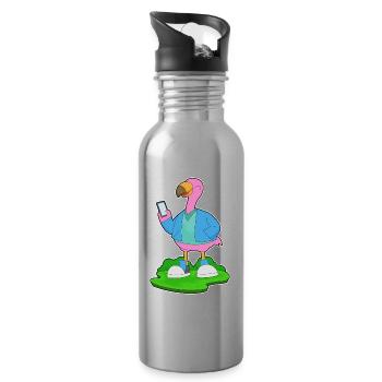 Flamingo Smartphone - Trinkflasche mit integriertem Trinkhalm - Lightsilver - Rechts