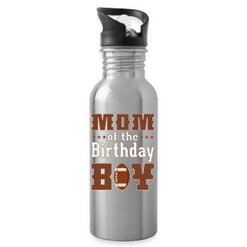 Fête Américan Football Anniversaire - Gourde avec paille intégrée - argent clair - Droite