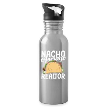 Nacho average realtor - Trinkflasche mit integriertem Trinkhalm - Lightsilver - Rechts