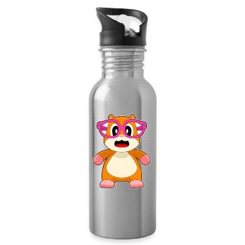 Lunettes de hamster - Gourde avec paille intégrée - argent clair - Droite