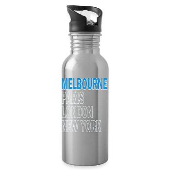 Tennis Tournament Melbourne Paris London New York - Water bottle with straw - silver - Right