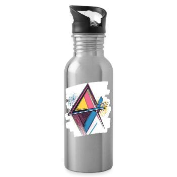 80s - Trinkflasche mit integriertem Trinkhalm - Lightsilver - Rechts