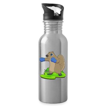 Biber Boxer Boxhandschuhe Boxen - Trinkflasche mit integriertem Trinkhalm - Lightsilver - Rechts