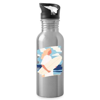 Surfer - Trinkflasche mit integriertem Trinkhalm - Lightsilver - Rechts