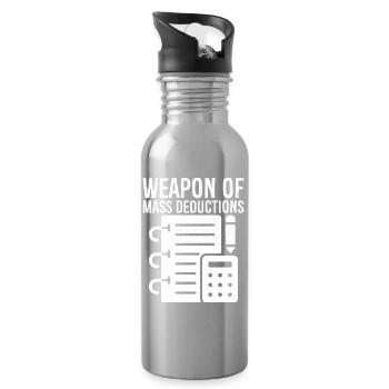 weapon of mass deductions calculator - Water bottle with straw - silver - Right