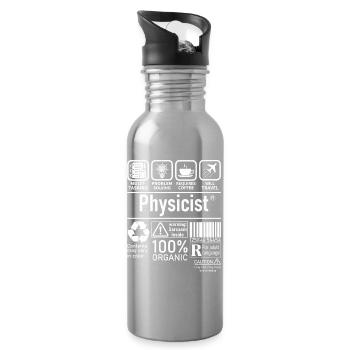 Physicist Specialist multi tasking problem solving - Trinkflasche mit integriertem Trinkhalm - Lightsilver - Rechts