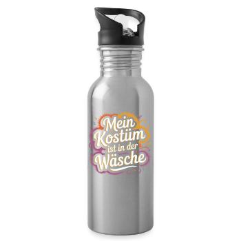 Costume Is In The Lingerie Cologne Carnival Disguise - Water bottle with straw - silver - Right