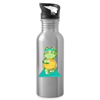 Turtle Yoga Fitness Méditation - Gourde avec paille intégrée - argent clair - Droite