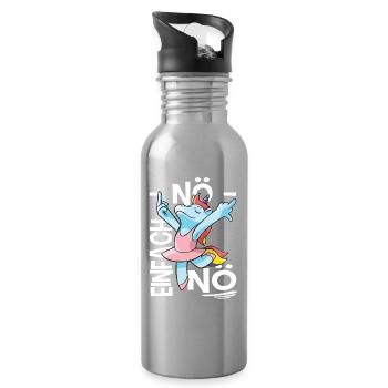 Nö Einfach Nö Lustig Spruch Ironie Arbeit Sprüche - Trinkflasche mit integriertem Trinkhalm - Lightsilver - Rechts