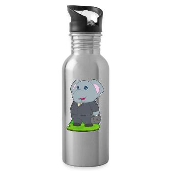 Elephant Handbag - Water bottle with straw - silver - Right