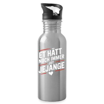 Et Hätt Noch Immer Jot Jejange Kölsch Köln Kölner - Trinkflasche mit integriertem Trinkhalm - Lightsilver - Rechts