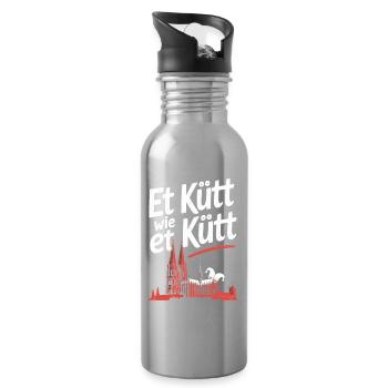 Köln Et Kütt Wie Et Kütt Kölner Grundgesetz Kölsch - Trinkflasche mit integriertem Trinkhalm - Lightsilver - Rechts