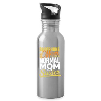 Saxophone mom like a normal mom - Trinkflasche mit integriertem Trinkhalm - Lightsilver - Rechts